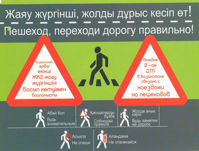 Жаяу жүргінші, жолды кесіп өт! Пешеход, переходи дорогу правильно!